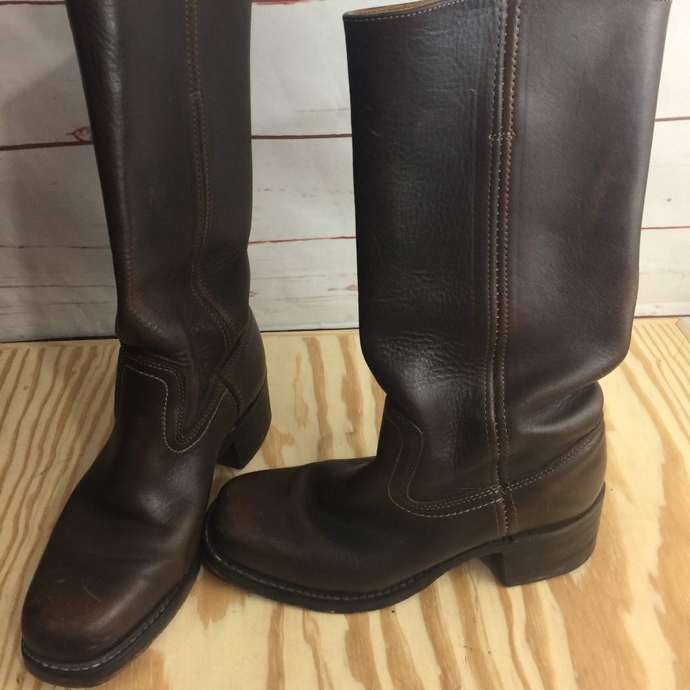 Frye Brown Leather Riding Boots Wm Size 7